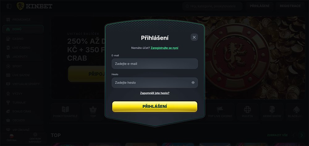 KinBet login [Návod na přihlášení]