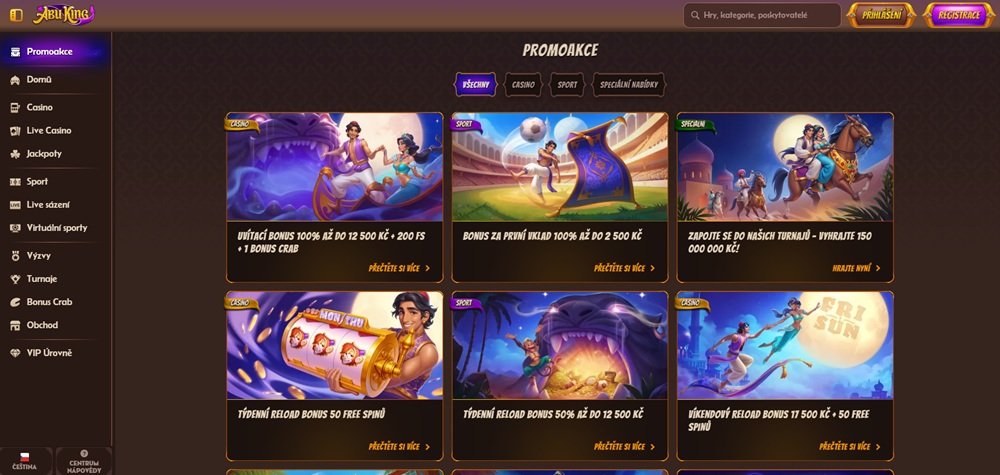 Oferta de bonos en el casino Abu King