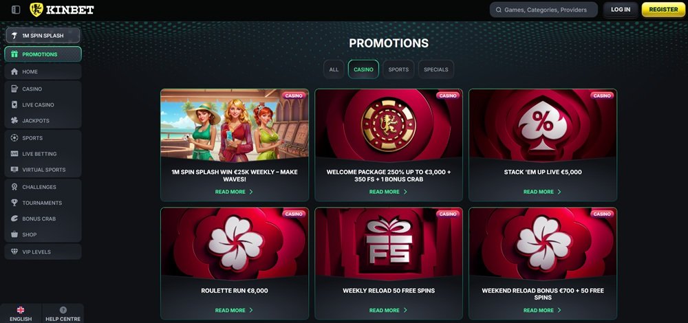 KinBet free spins