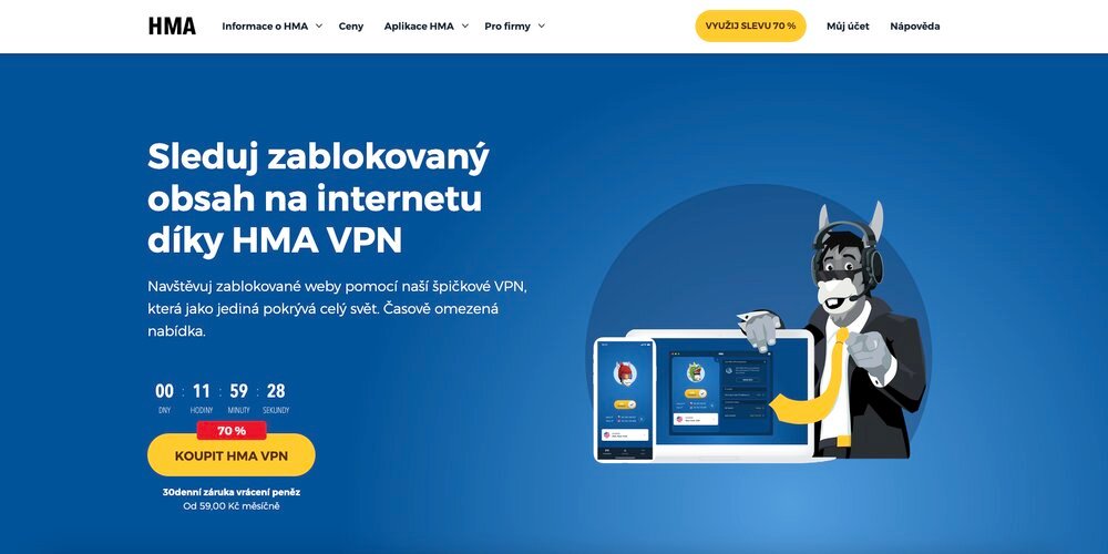 Hide My Ass VPN homepage