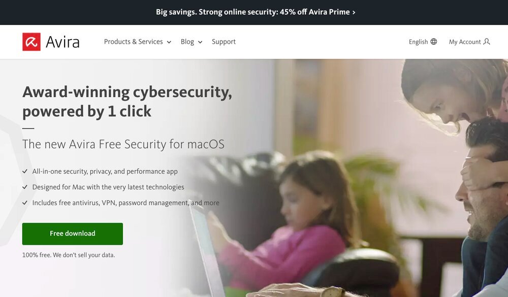 Avira Phantom VPN homepage