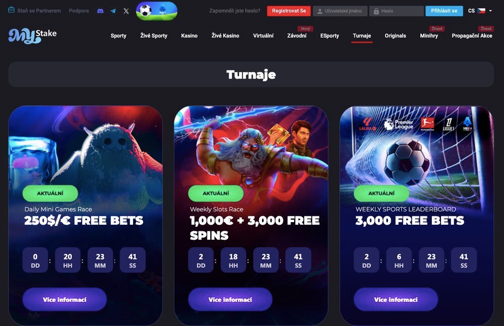 MyStake turnaje s free spiny
