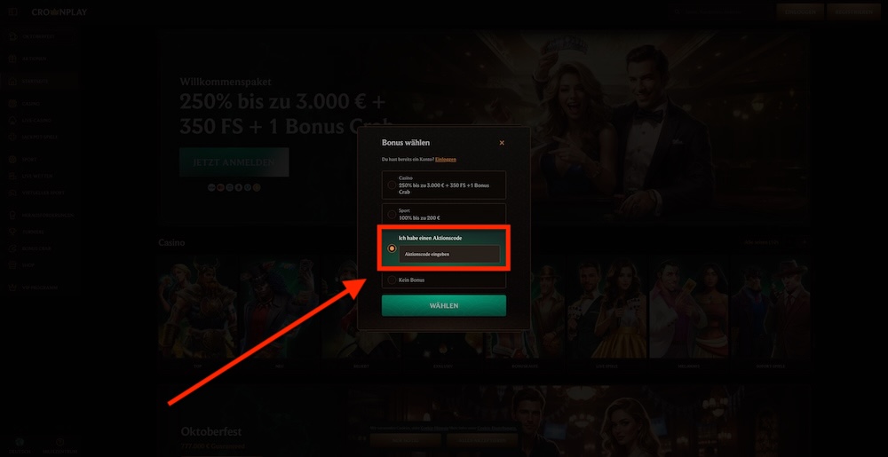 CrownPlay Promo-Code