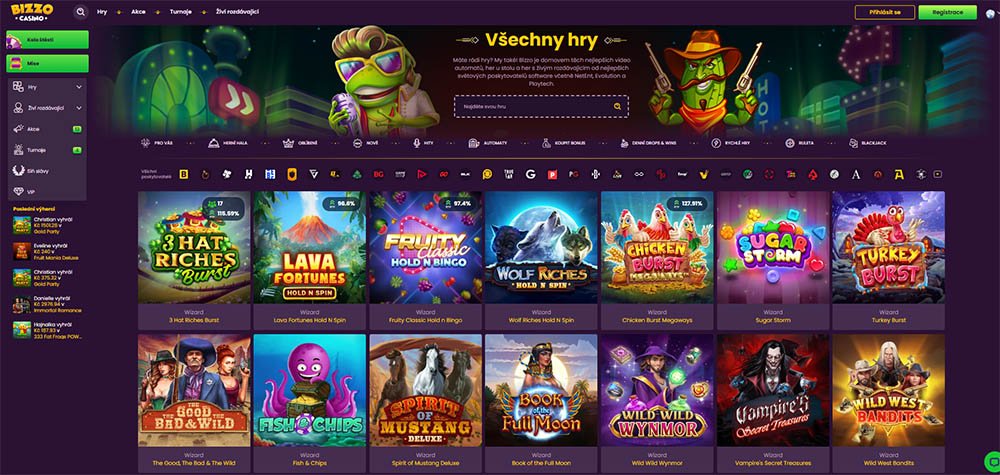 Herní vývojář Wizard Games v Bizzo Casino