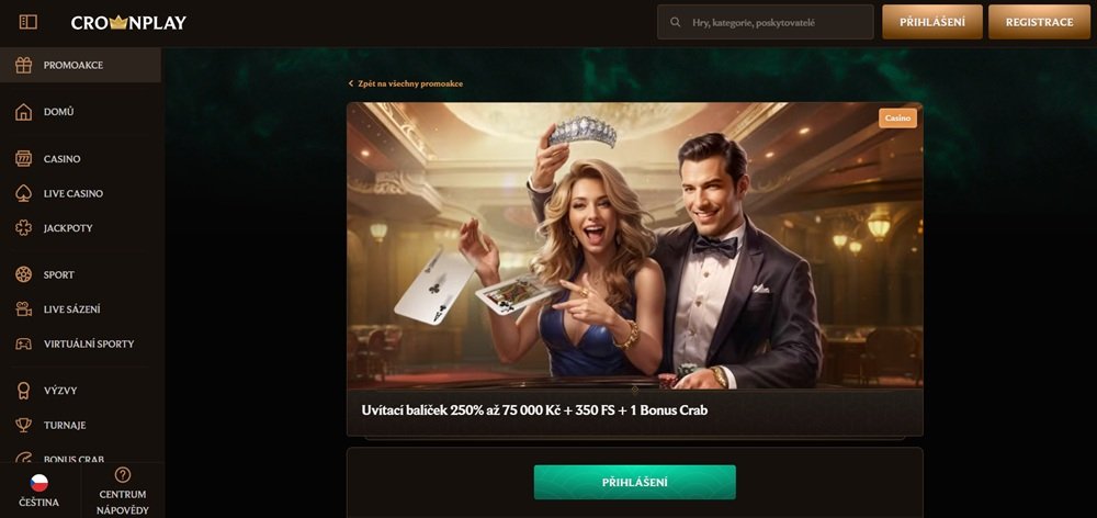 CrownPlay uvítací bonus