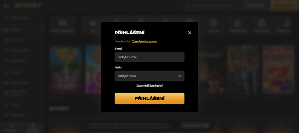 Spinsy login
