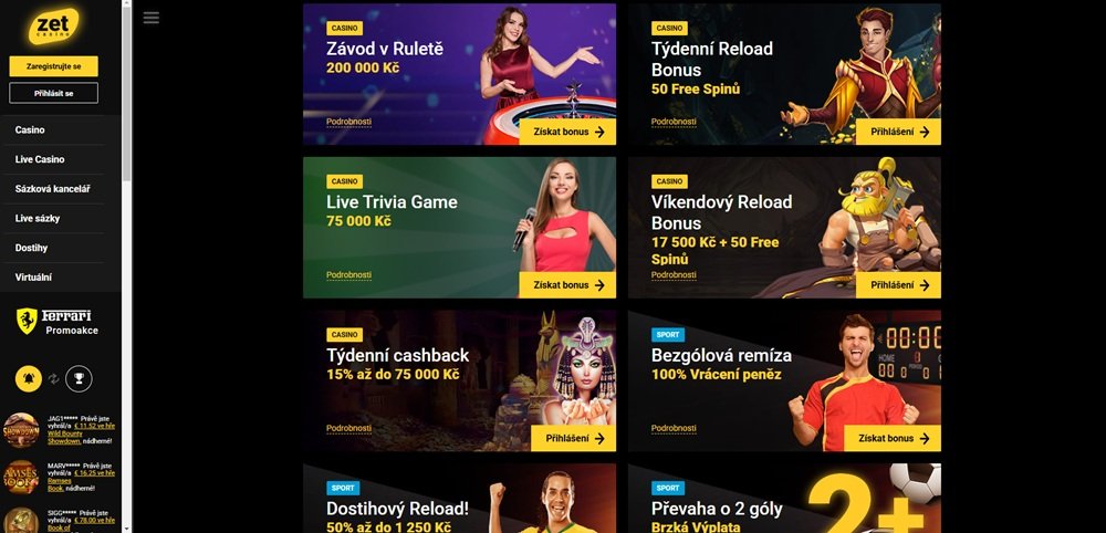Bonusy v ZetCasino březen 2025