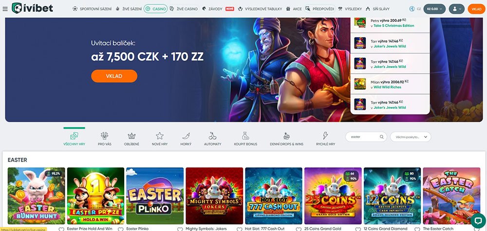 Velikonoce 2025 v casinu Ivibet [promo akce, bonusy, free spiny atd.]