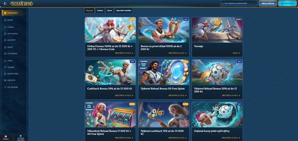 Ocean Spin bonusy