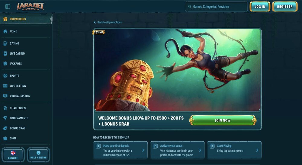 Larabet welcome bonus