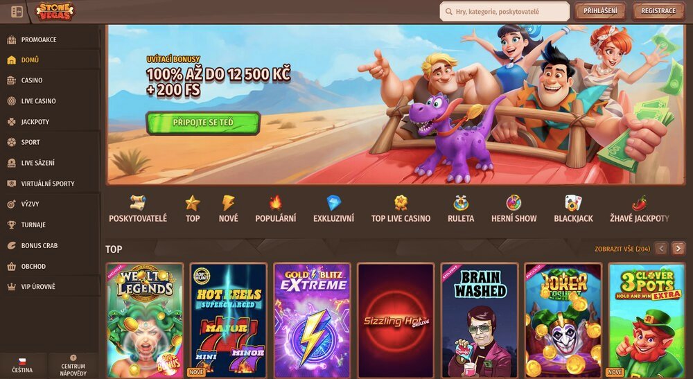 Stone Vegas casino homepage