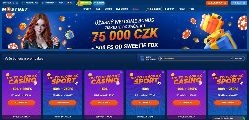 Mostbet bonus náhled