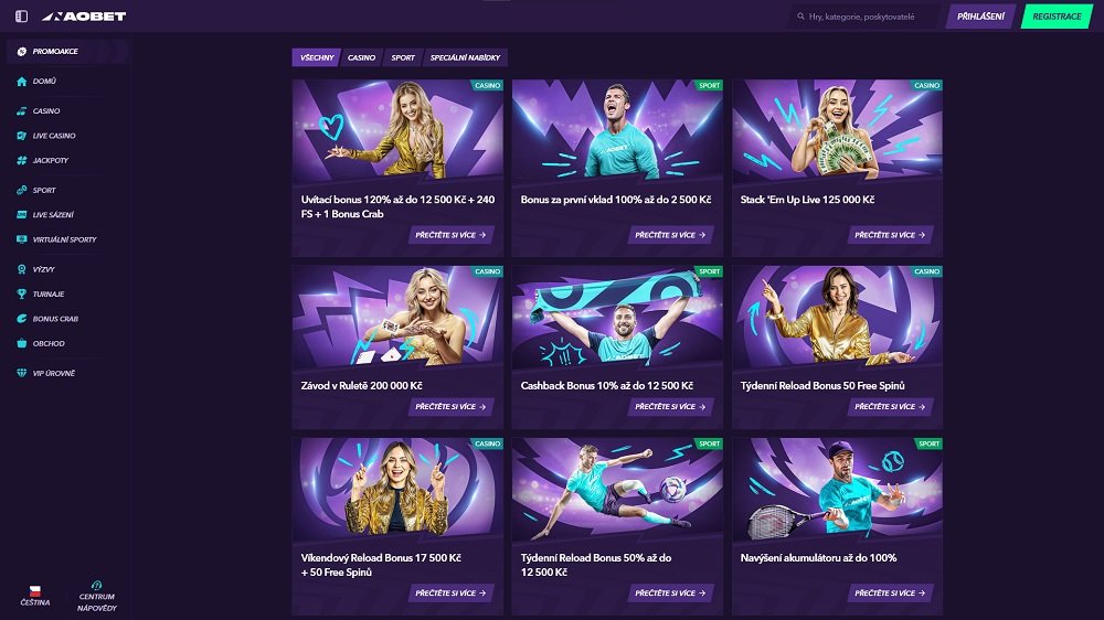 Náhled bonusů a promoakcí v online casinu a sázkové kanceláři NaoBet