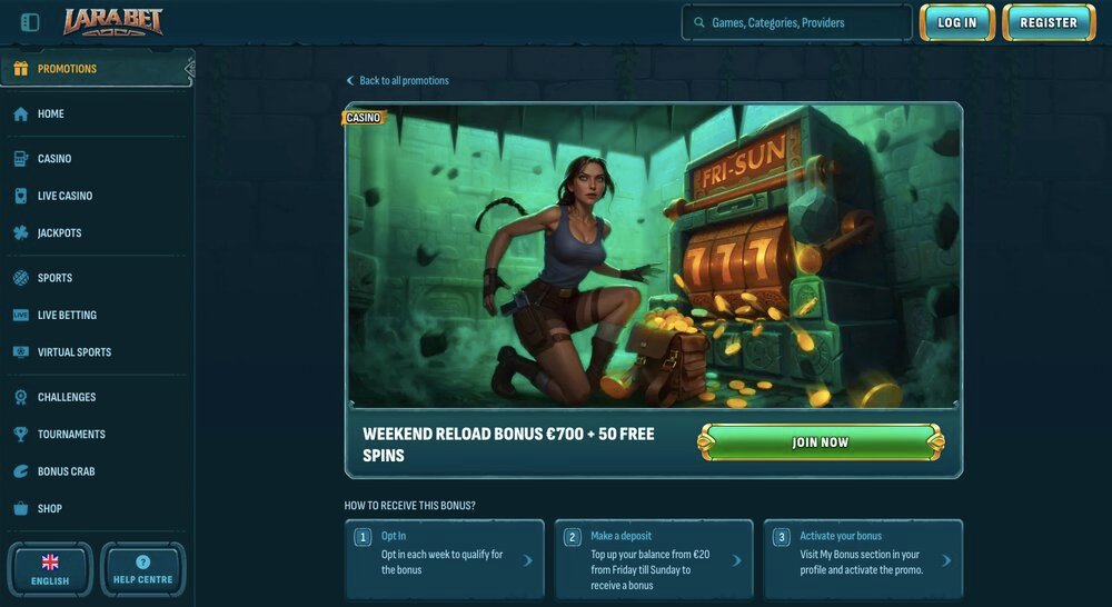 Larabet reload bonus