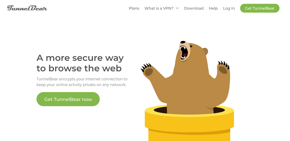 TunnelBear homepage