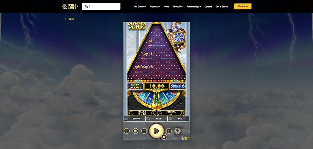 Olympus Plinko [mini hra od Betsoft]