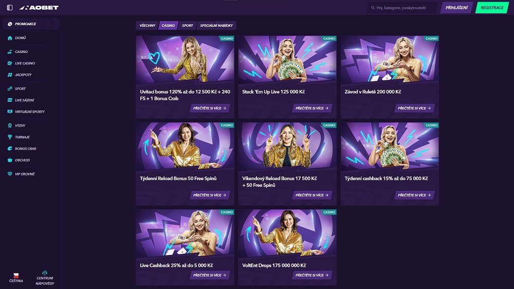 Náhled bonusů a promoakcí s free spiny v online casinu NaoBet