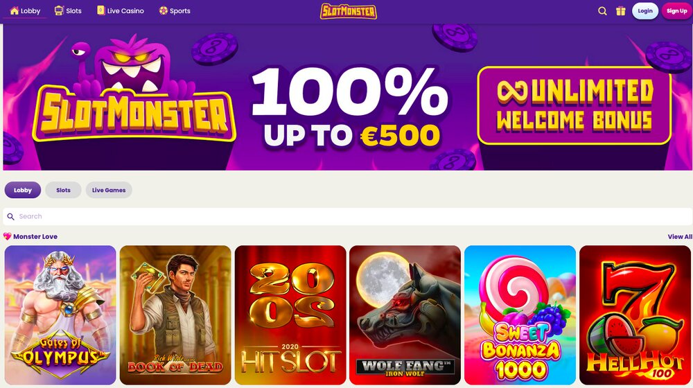 SlotMonster casino uvítací bonus