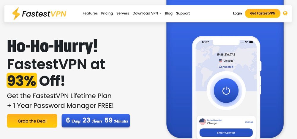FastestVPN homepage