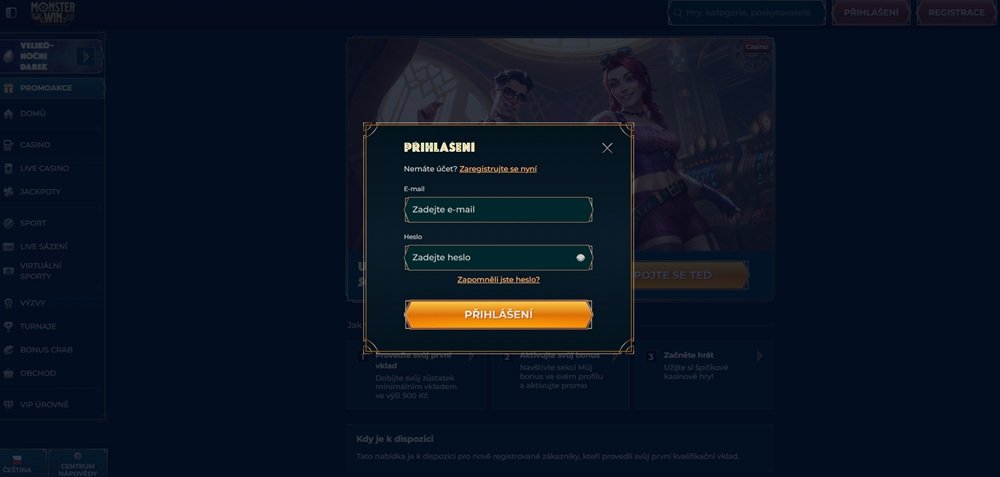 Monster Win login