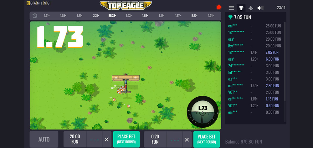Top Eagle [mini hra od BGaming]