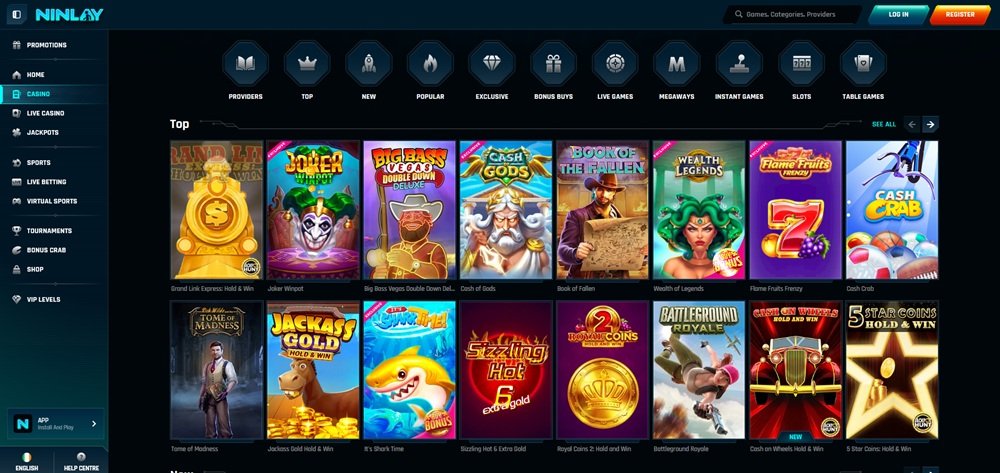 Ninlay slots