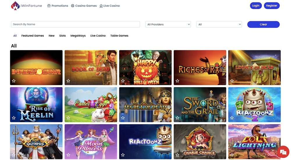 iWinFortune casino game library