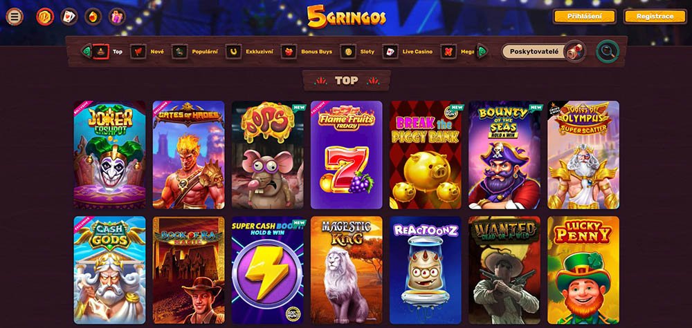 TOP 5 nejoblíbenějších automatů v casinu 5Gringos [na jaře 2025]
