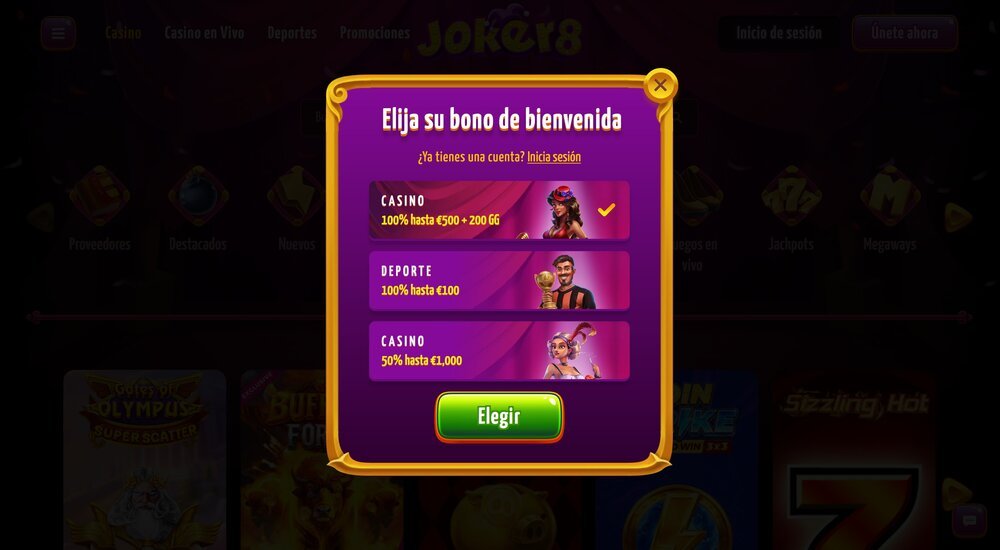Joker8 bono sin depósito