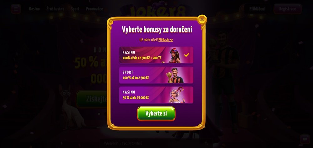 Joker8 bonusy
