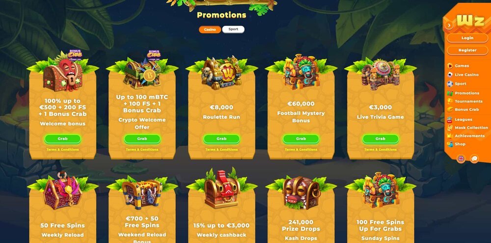 wazamba casino bonuses