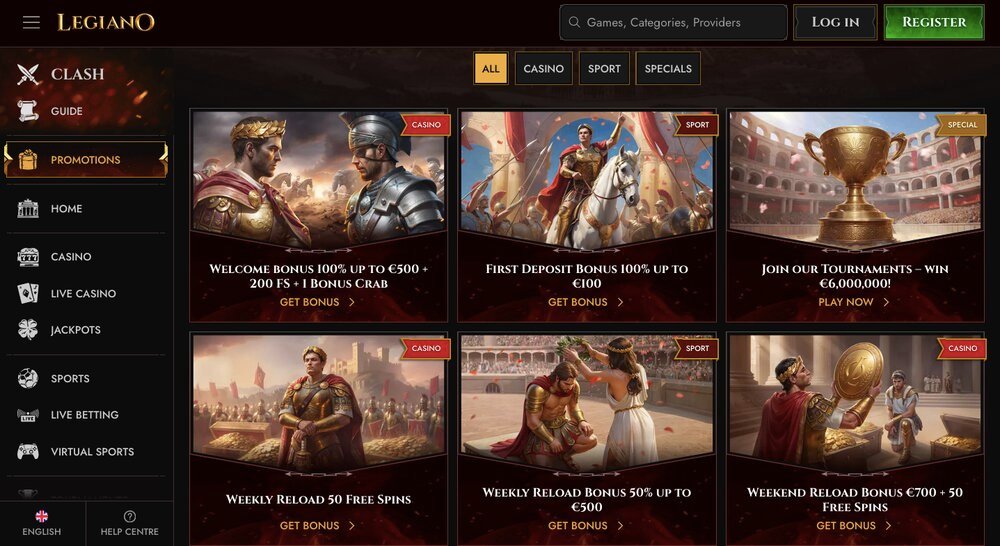 Legiano bonuses