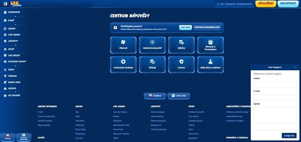 SGcasino live chat