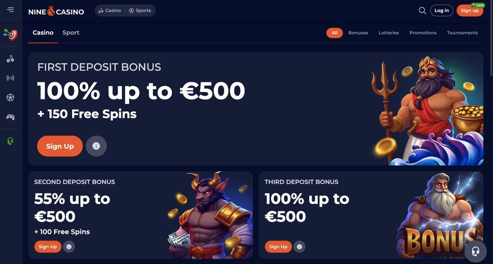 Nine Casino bonuses