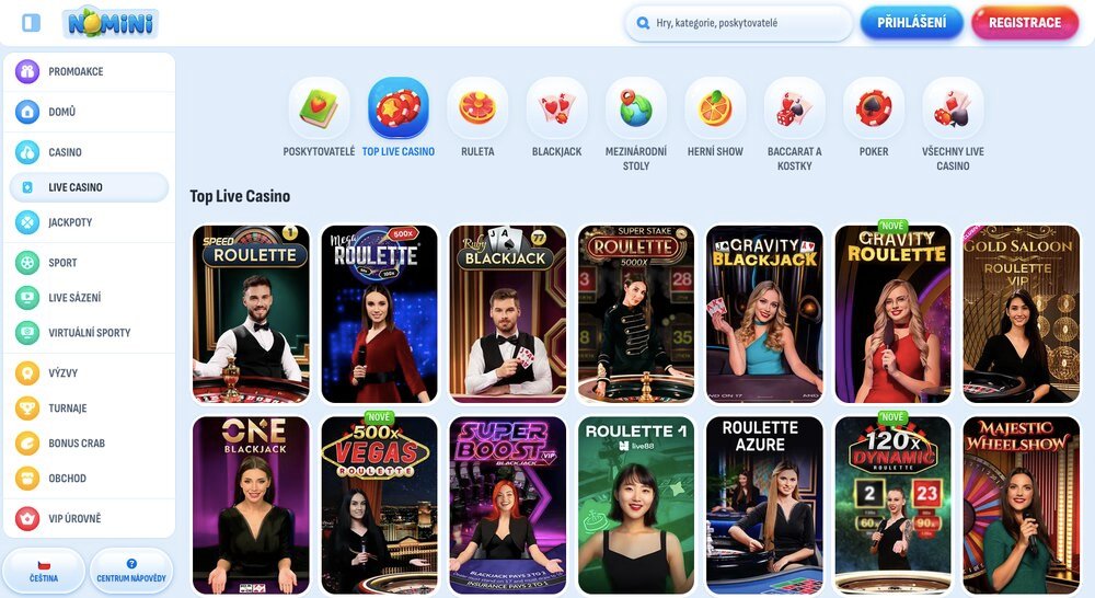 Nomini top live casino