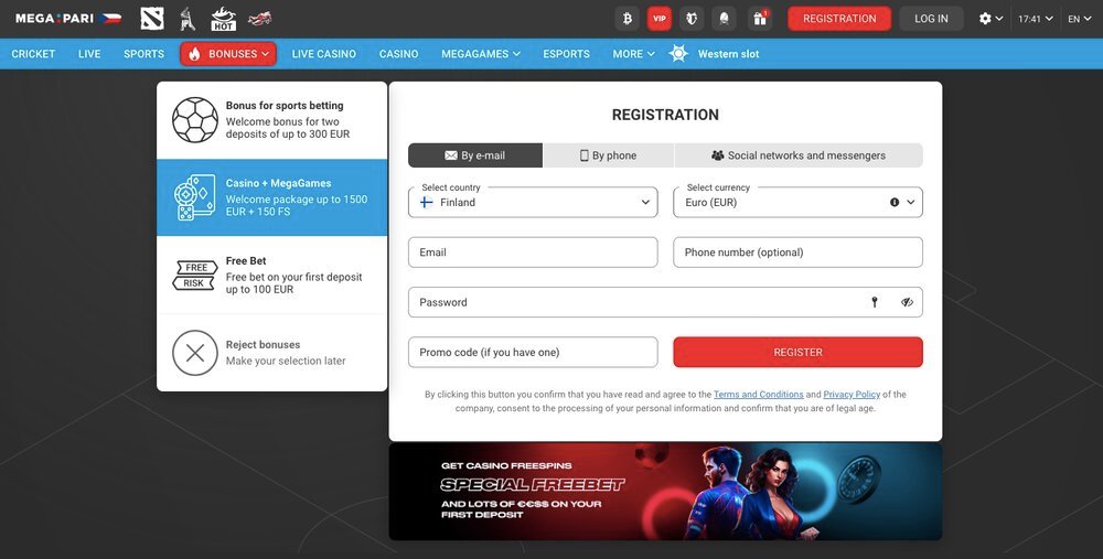 Megapari registration