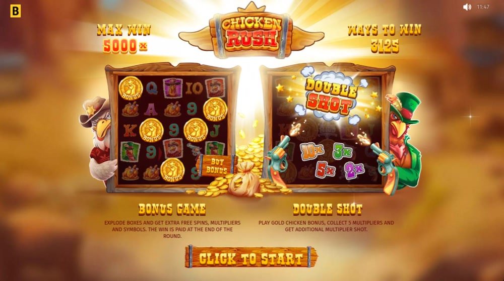 Westernový automat Chicken Rush od vývojáře Bgaming