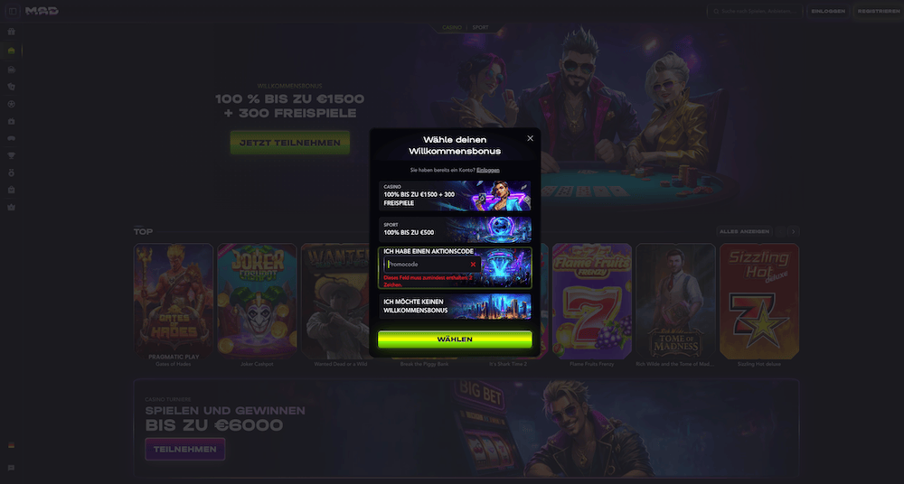 10335 MadCasino Promo Code