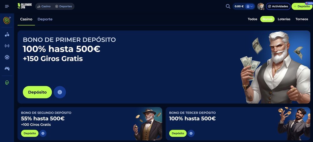 Billionairespin bonos