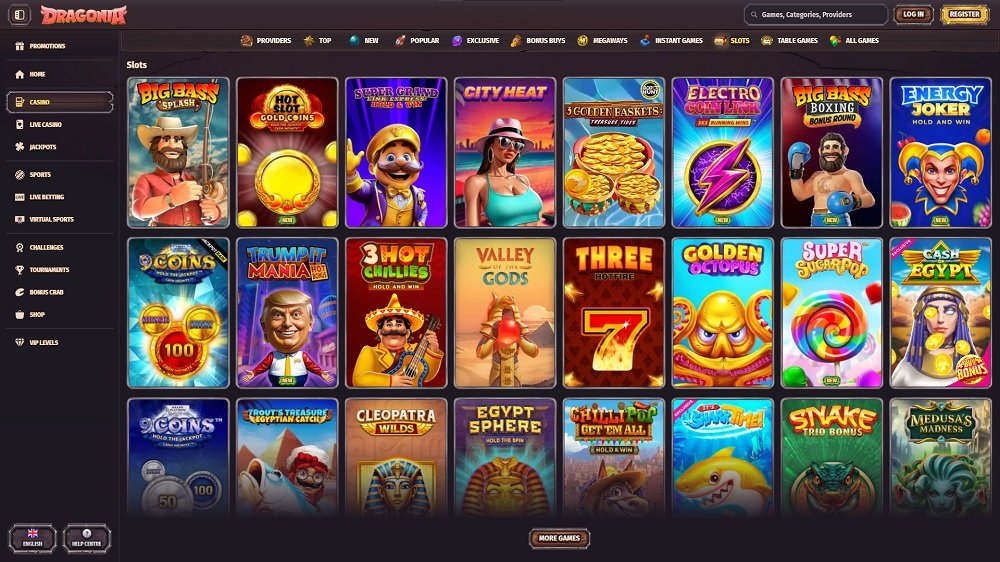 Preview of the top slots at Dragonia casino
