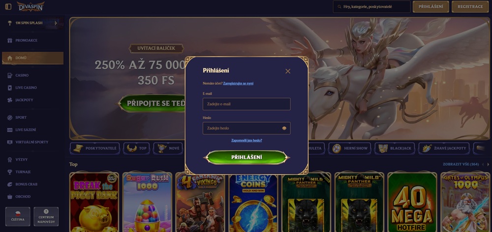 Inicio de sesión en DivaSpin