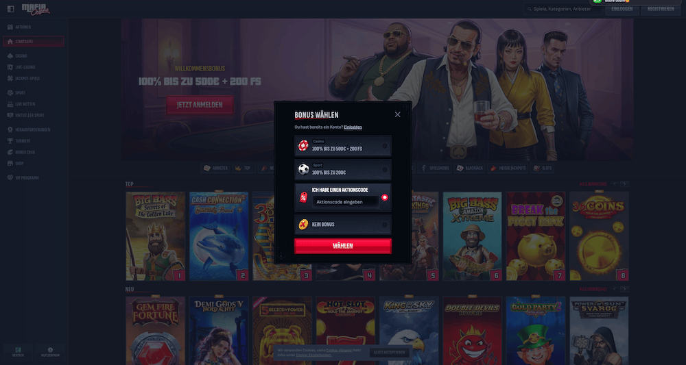 16971 MafiaCasino Promo Code