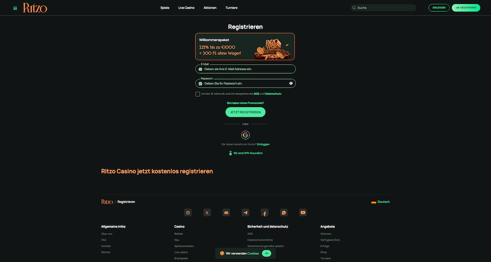 27790 Ritzo Registrierung