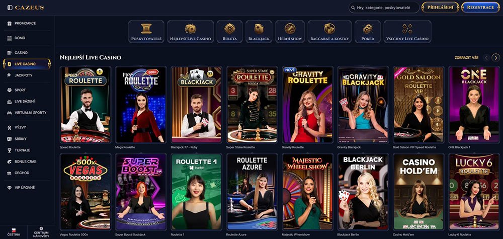 TOP 5 her s krupiéry v live casinu Cazeus [léto 2025]