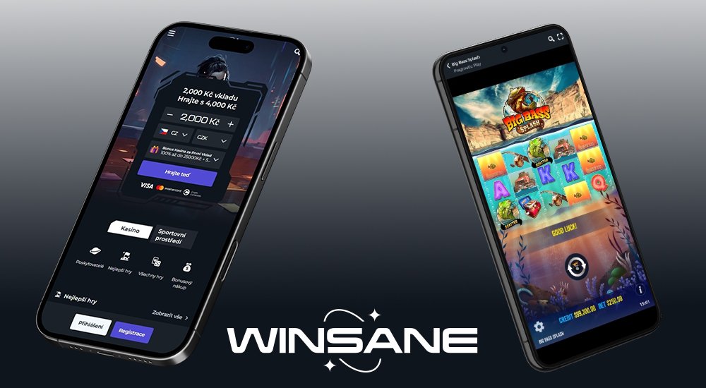Náhled responzivního rozhraní v online casinu a sázkové kanceláři Winsane