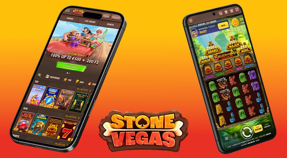 Preview of the responsive interface of Stone Vegas online casino and bookmaker