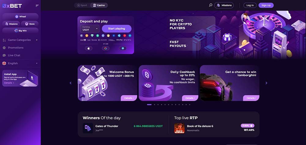 0xBET casino