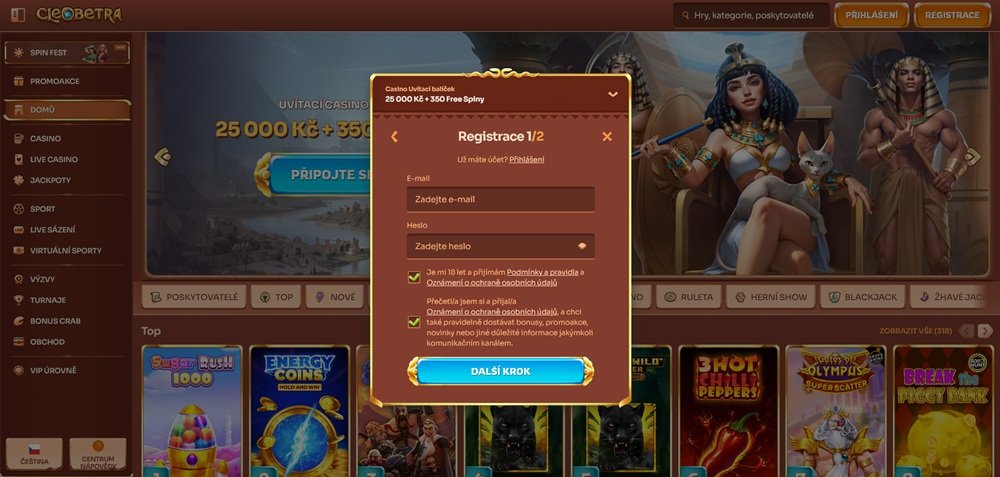 Cleobetra registrace