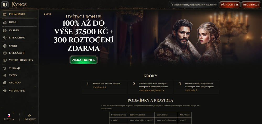 Kyngs bonusy [Přehled TOP bonusů]