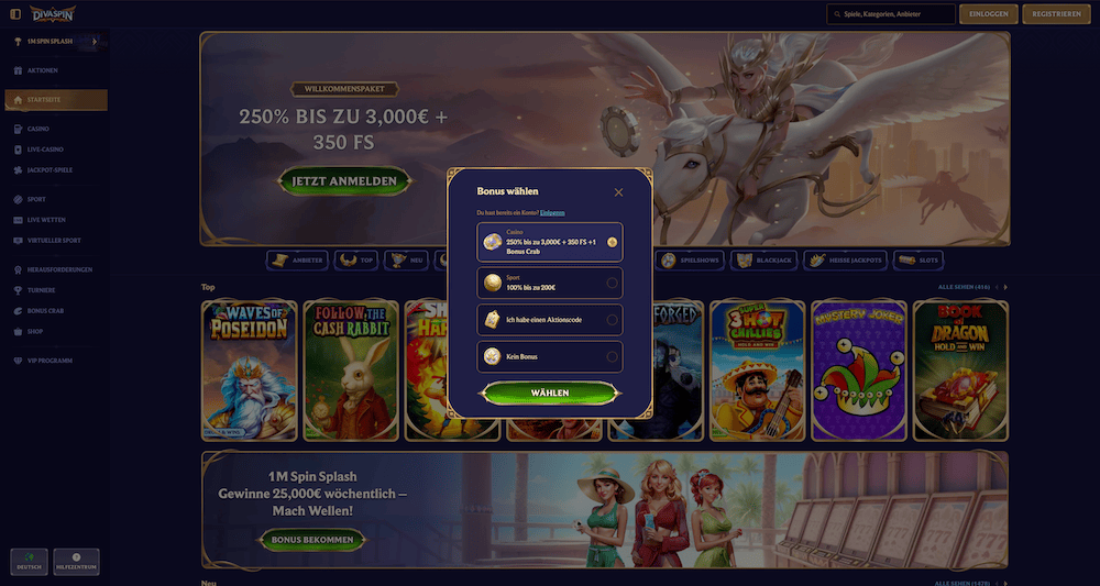 72320 DivaSpin Registrierung